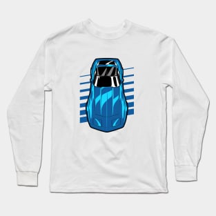 Blue Vette C3 Top View Long Sleeve T-Shirt